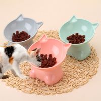 2023 Hot Cat Bowl High Foot Dog Bowl 45°Neck Protector Cat Pet Food Water Bowl Pet Feeding Cup Pet Feeder Bowl