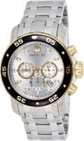 Invicta Mens 80040 Pro Diver Analog Display Swiss Quartz Silver Watch