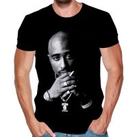 เสื้อยืดผู้ชาย,เสื้อยืด2pac Tupac Shakur เสื้อยืดพิมพ์ลายตำนาน3D แร็ปเปอร์ฮาราจูกุเสื้อลำลองแขนสั้นโอเวอร์ไซส์คอกลม