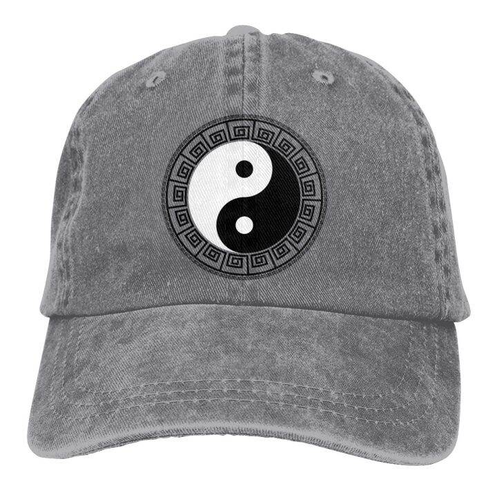 Yin Yang Asian Retro cotton Washed Baseball Cap Cowboy Hat Fitted Cap