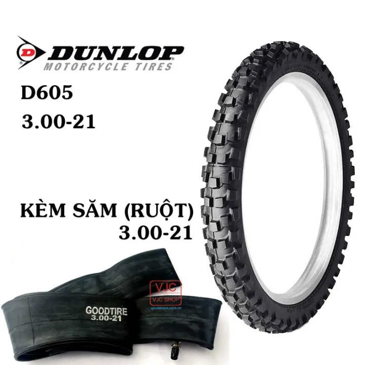 Lốp xe máy Dunlop D605F 3.00-21 kèm theo săm (ruột) 3.00-21 | Lazada.vn