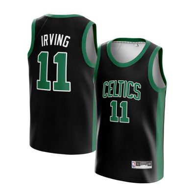 เสื้อกีฬาบาสเก็ตบอล NBA Jersey Kyrie Irving Boston Celtics 11 สีดํา สีเขียว