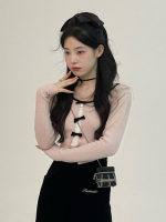 Aesthetic Preppy Two Pieces Set Bow Patchwork Cardigan white Basic Hollow Out Camisole Sweet Crop Tops Elegant Knitted Pullover