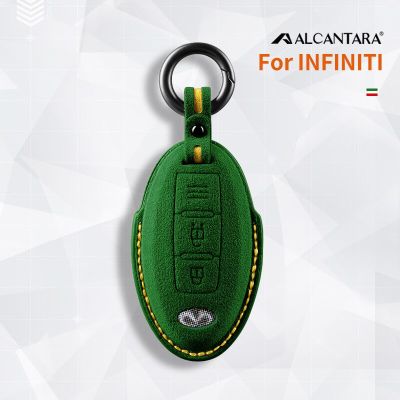 Alcantara Suede Car Remote Key Case Bag For Infiniti QX50 Q50L Q60 QX60 Q70 Qx55 ESQ QX30 G Series Key Housing Accessories