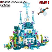 PANLOS 554Pcs Snowflake Ice Castle Snowman Girl Princess Game Building Blocks Friends Series Childrens Toy Gift Small Bricks