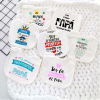 【DT】hot！ Fathers Day Baby Bibs Happy Print Infant Bib Newbron Shower Boys Burp Cloths Toddler