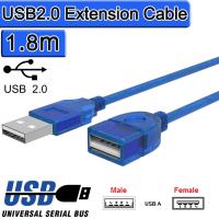 สายต่อยาว สายพ่วง  USB 2.0 Cable ยาว 1.8m USB2.0 Extension Extender Male To Female Cable USB Data Cables For PC Keyboard Printer Camera Mouse Game Controller