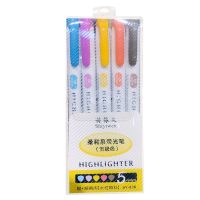 Telecorsa ปากกาไฮไลท์ 5สี (แพ็ค5ด้าม) รุ่น 5-highlighter-cartoon-08B-OKs