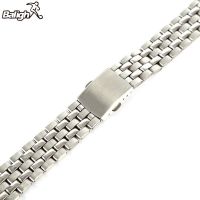 Stainless Steel Metal Strap Silver Watch Band Unisex Bracelet Watchbands Double Fold Deployment Clasp Watch Buckle 18 20 22mm Straps