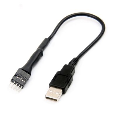 หัวต่อ USB 9พินไปยังสาย USB,USB 2.0 Type A Male To 9 Pin Male Motherboard Cable Cord
