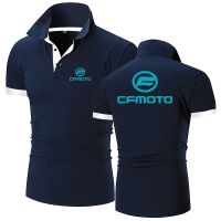 Cfmoto 2022 Mens New Summer Hot Cotton Breathable Comfortable Polo Shirt Casual Solid Color Slim Fit Fashionable Tops Clothing