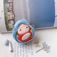 【Versatile】 【Best-Selling】 เคสหูฟังไร้สายลายการ์ตูน Ponyo น่ารัก3D ฝาครอบป้องกันสำหรับหูฟังซิลิโคน2ชิ้น