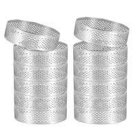 12 Pack Stainless Steel Tart Rings 3 In,Perforated Cake Mousse Ring,Cake Ring Mold,Round Cake