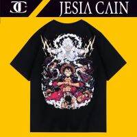 JC-ONE PIECE Anime shirt Mens and womens pure cotton black oversized T-shirt