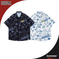 Suikone เสื้อคู่รักแขนสั้นผู้ชาย,เสื้อครึ่งแขนกันแดดเสื้อพับ