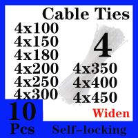 10Pcs Self-locking Widen Wire Plastic Nylon Cable Tie Fastening  4x100/150/180/200/250/300/450 Zip Wraps Strap Nylon Cable Tie Cable Management