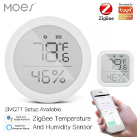 Moes Home Temperature And Humidity Sensor With LED Screen Works With Assistant And Tuya Zigbee Hub Tuya ZigBee Smart