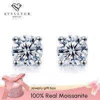 Stylever 0.5Ct แท้1Ct D สี Moissanite หูหมุกเพชรสำหรับผู้หญิง925งานแต่งงานหูหรู