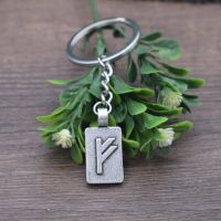 Elder Futhark Rune Yggdrasil keychain Nordic Fehu Runic Amulet Jewlery Picture Hangers Hooks