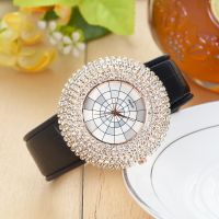 Ms cross-border quartz watches wholesale han edition all over the sky star full of black and white case big dial diamond watch female table