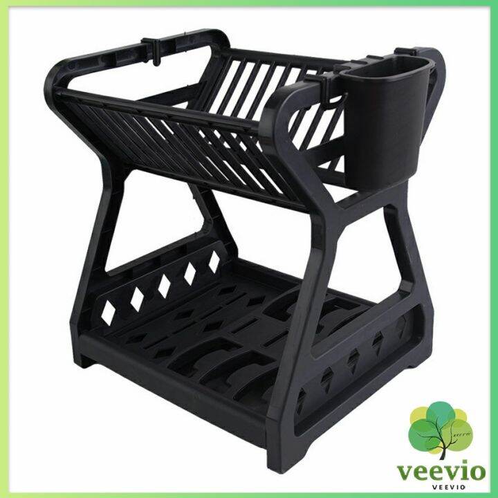 ชั้นวางจานอเนกประสงค์-ชั้นวางจาน-พลาสติก-ย้ายง่าย-drain-bowl-rack-สปอตสินค้า-veevio