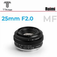 TTArtisan 25Mm F2.0 APS-C เลนส์โฟกัสแมนนวลเหมาะสำหรับ Canon EOS-M/Sony E/Fuji X/M43/Nikon Z/Canon RF/L การติดตั้งกล้องมิเรอร์เลส