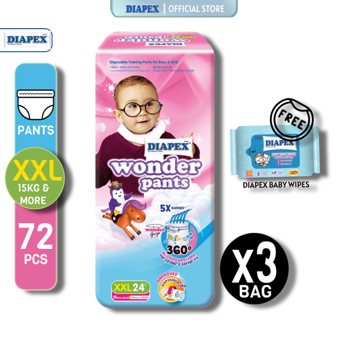 Buy Huggies Wonder Pants, Double Extra Large (XXL) Size Diapers, 24 Count &  Huggies Wonder Pants, Sumo Monthly Box Pack Diapers, Medium Size, 228 Count  Online at Low Prices in India - Amazon.in