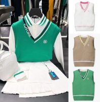 [COD] Hanmeishang Korean golf all-match solid 2022 spring and summer new ladies knitted vest for outdoor sports