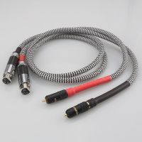 High Quality A10 audio Signature OFC Silver-Plated RCA Male To Black carbon fiber XLR Female Plug Audio Cable