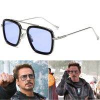 Retro Square Sunglasses 2022 Men Women Goggle Alloy Frame Gradient Lens HERO Avengers Tony Stark Flight Style Edith Glass UV400 Cycling Sunglasses