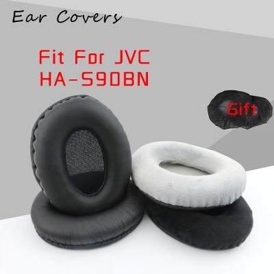 แผ่นรองหูเดิมสำหรับ JVC HA-S90BN HA S90BN,แผ่นรองหูฟังสำหรับเปลี่ยนชุดหูฟังหนัง PU ฟองน้ำโฟม