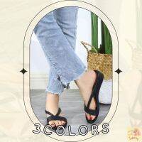 โอมากๆ?แฟชั่น รองเท้าส้นเตี้ย สายคาดเส้นเล็ก สีทูโทน เบอร์ 36-40 (15)