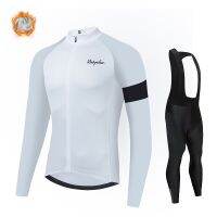 ◆▬ 2023 Raphaful White Black Winter Thermal Fleece Warm Bicycle Jersey Bike Long Sleeve Cycling Clothing Road Cycling Apparel