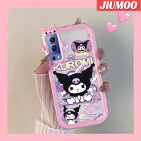 เคส JIUMOO สำหรับ VIVO Y72 5G Y52 5G Y75s 5G เคสลายการ์ตูน Kuromi ที่สร้างสรรค์สีสันสดใสน่ารักเคสซิลิโคนเลนส์กล้องถ่ายรูปแบบนิ่มใสกันกระแทกแบบใสง่าย