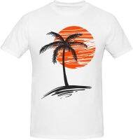 Palm Tree Shirts For Men Sunset Beach Hawaiian Vacation Tshirt S3Xl