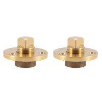 2X Brass Drain Plug Bronze Garboard Marine Boat Yacht Screw Drain Plug 1 Inch Mounting Hole Fishing