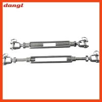 DANGL 2pcs 304สแตนเลสสตีล ข้อต่อสายลวด M10 3/8นิ้ว ขากรรไกรและขากรรไกร ตัวปรับความตึงลวดข้อต่อ ปรับได้ปรับได้ รับน้ำหนักได้1200ปอนด์ สายรัดแน่น แรงดึงเชือกลวด