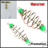 WUXU 10 Pcs/Set คุณภาพสูง มะกอก การระเบิด เหยื่อตกปลา เครื่องป้อนสแตนเลส แฮงกิ้งแทคเคิล ล่อสปริง