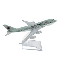 B747เครื่องบินโบอิ้งโลหะผสมขนาด1/400กาตาร์แอร์เวย์เครื่องบินโบอิ้ง747โมเดลของเล่นตกแต่งของขวัญสำหรับเด็กคอลเลกชัน