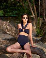 Fah Chak Woman Atika Swimsuit in Navy Marine 2-Piece ชุดว่ายน้ำ ชุดว่ายน้ำสีกรม