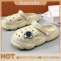 hanshi [2023 new HOT FASHION] lazlook รองเท้าแตะพื้นหนาลายการ์ตูนกลวงกันลื่น