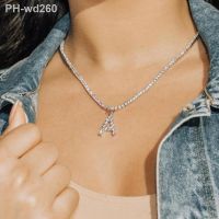 Trendy New Crystal 26 Letter Pendant Necklace for Women Shiny Rhinestone Tennis Chain Necklace Statement Jewelry Party Gift