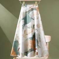 【CC】ஐ☢  TIGENA Print Skirt for 2023 Korean A Waist Mid-length Female