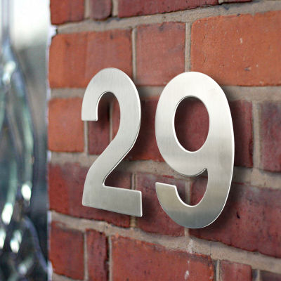 ป้ายบ้านเลขที่ 15 ซม.#0-9 outdoor Silver 6 inch Big Modern door NUMBERS PLATE Home Address signage