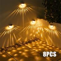 4/8 PCS LED Solar Light Outdoor Garden Lights Decoration Deck Light Wall Sconce Fence Lamp Garden Lighting Outdoor Solar Lights