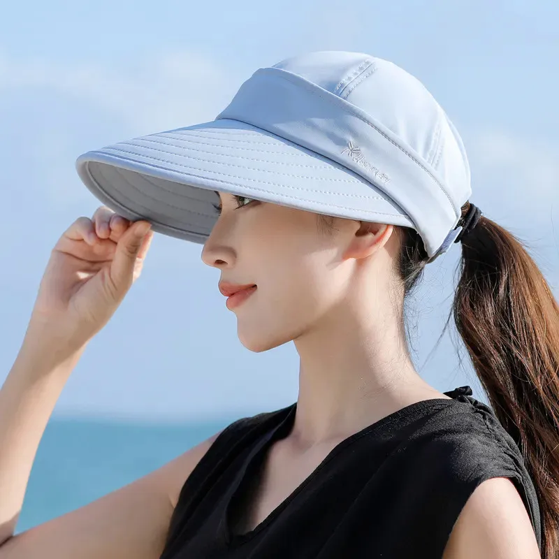 Wide Brim Womens Sun Hat, 2 in 1 Zip-Off Sun Protection Visor