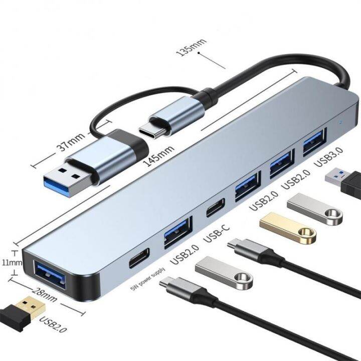 usb-c-hub-7-port-usb-splitter-stasiun-dok-usb-3-0-hub-tipe-c-ke-usb-otg-dengan-pd-sd-tf-untuk-xiaomi-macbook-pro