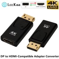 LccKaa 4K 1080P DisplayPort to HDMI-Compatible Adapter DP Male to Female HDMI-Compatible Video Audio Converter for PC TV Laptop