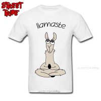 ใหม่ เสื้อยืดลําลอง แขนสั้น พิมพ์ลายการ์ตูน Llamaste Llama สีขาว คุณภาพสูง สําหรับผู้ชาย Hblegl90Dlgckg67