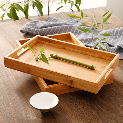 【CC】❍∈  Tray Bread Snack Wood Household Kung Fu Set Cup Plate Hotel Plates Supplies